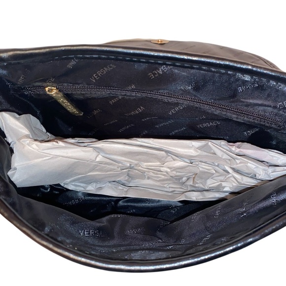 Versace Quilted Wristlet Clutch in BLACK - Picture 4 of 6